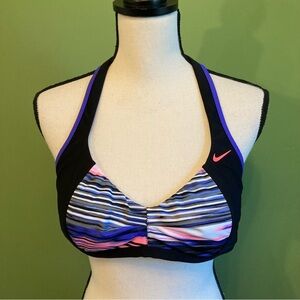 Nike Light Green Sports Bra with Purple Trim